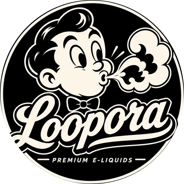 The Loopora logo: a boy in a bow tie blowing a cloud